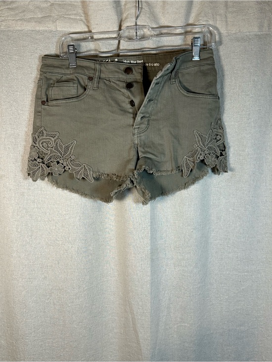 Mossimo Supply Co. Pants - Mossimo Supply Co. Olive Green Lace-Appliqué Denim Shorts